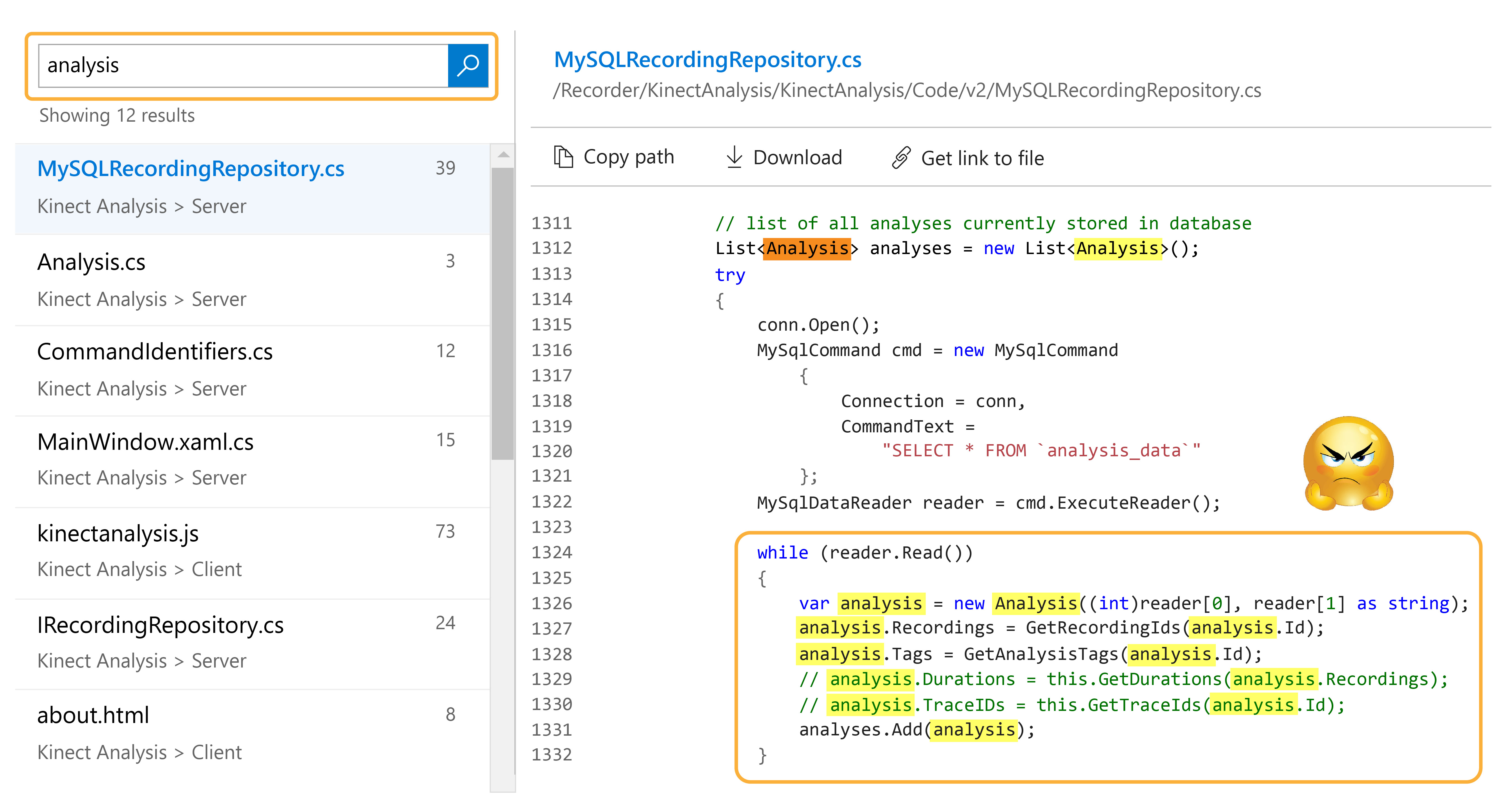 Inefficient text search