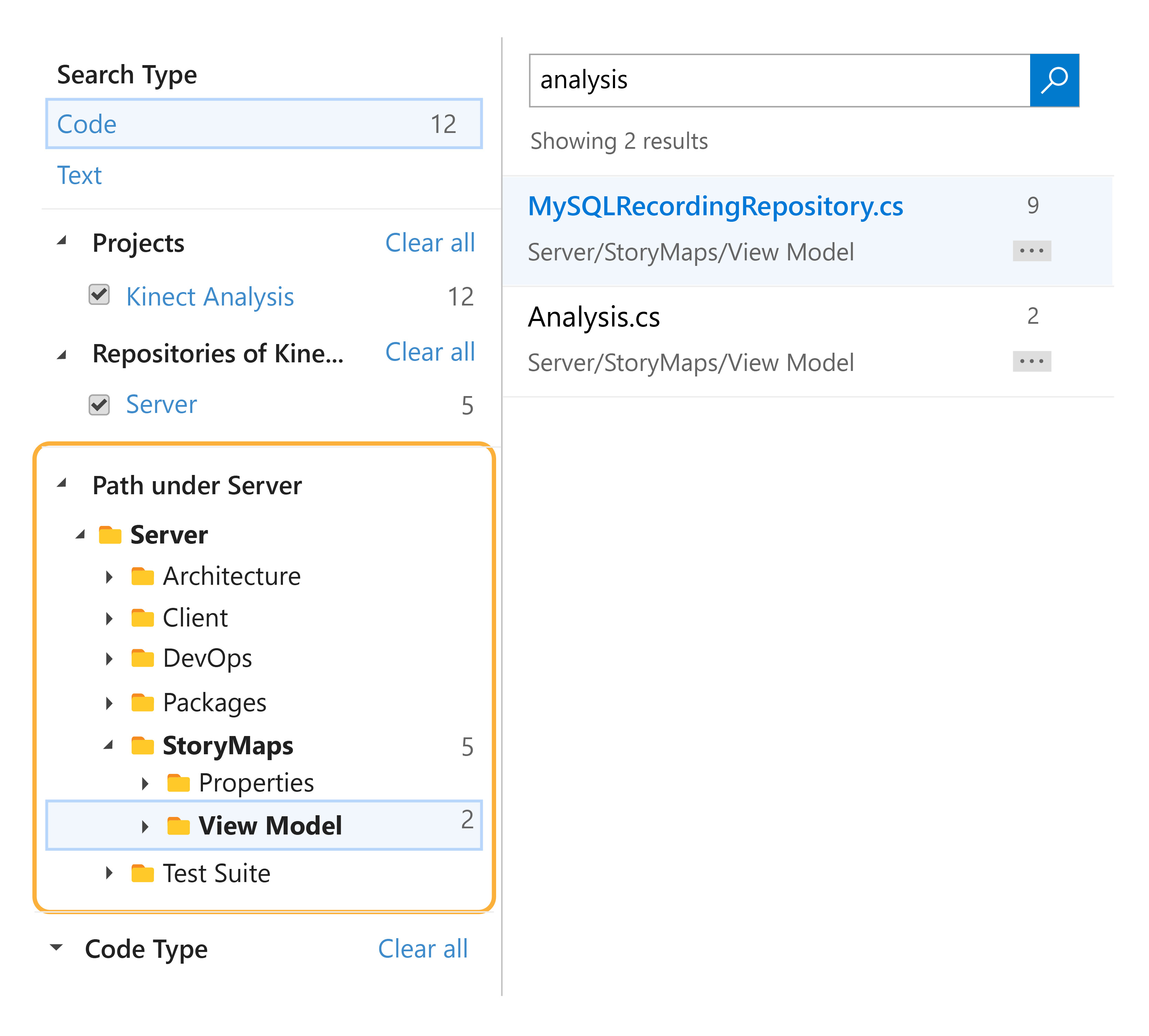 Scope down to projects and repositories